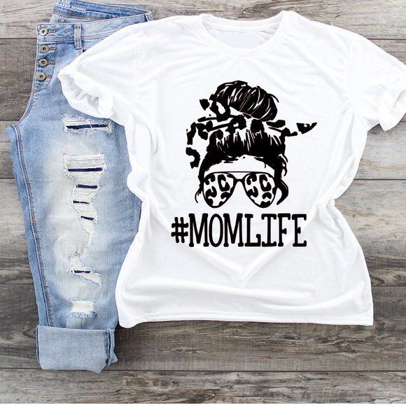 Tops - Mom Life Skull Shades Tshirt